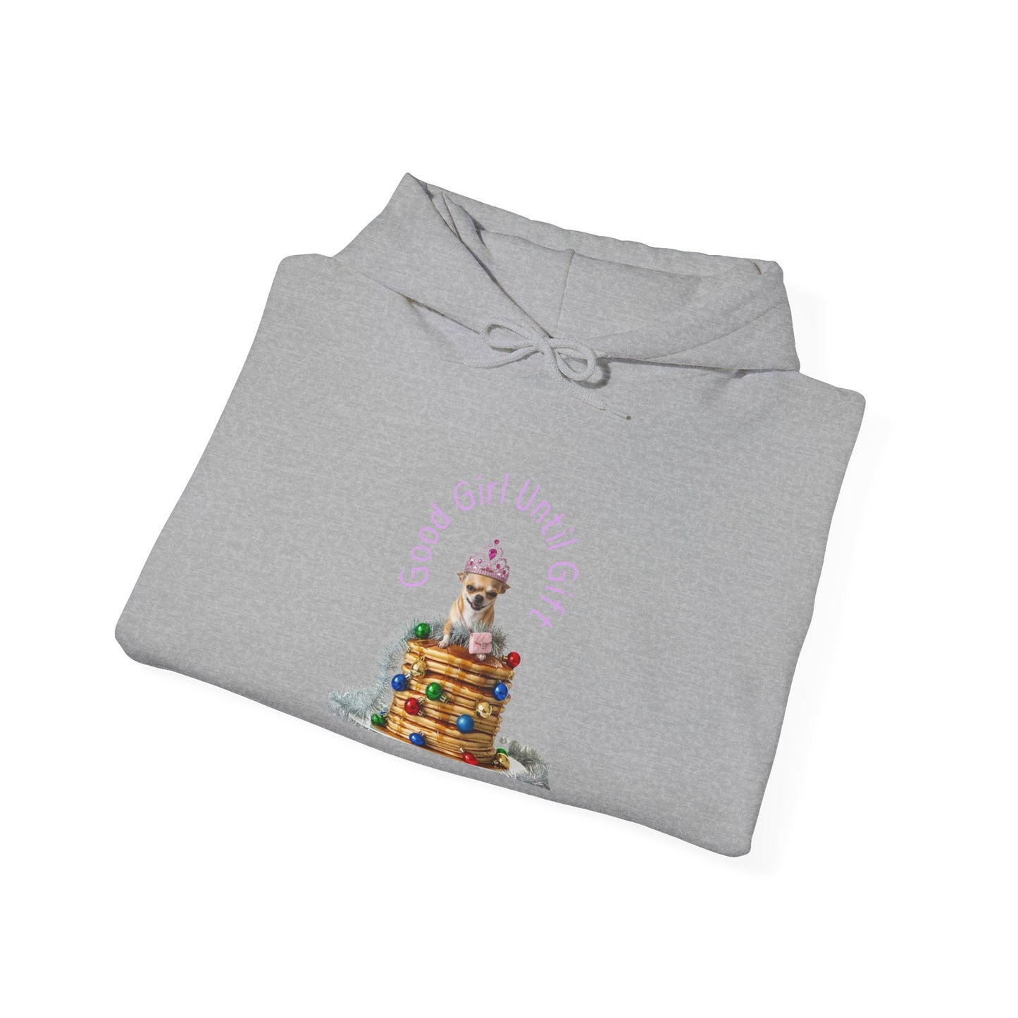 Christmas 'Good Girl' Hoodie - Cute Stack of Pancakes, Graphic Tee, Holiday Gift