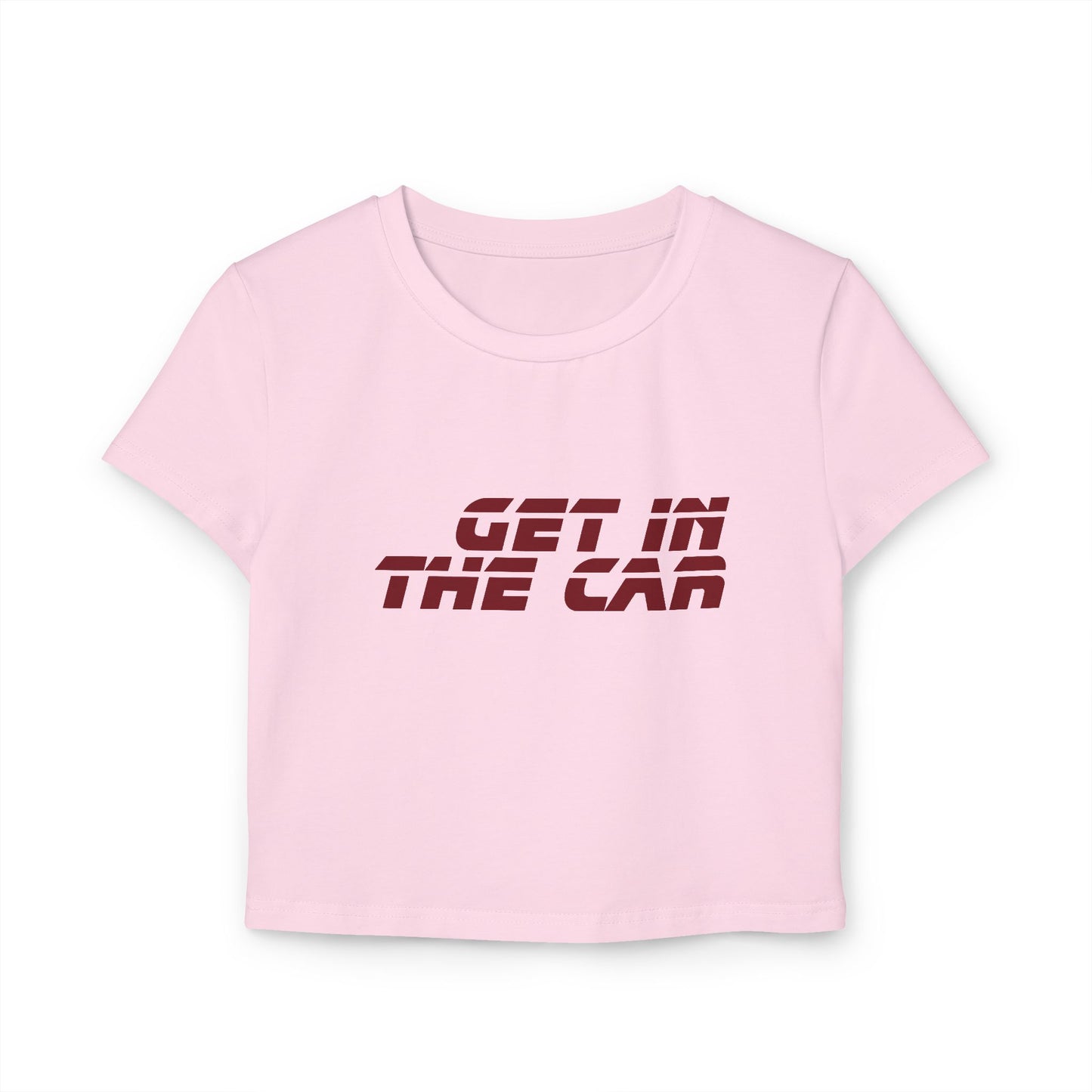 Get In The Car tee | cropped graphic top, retro bold text