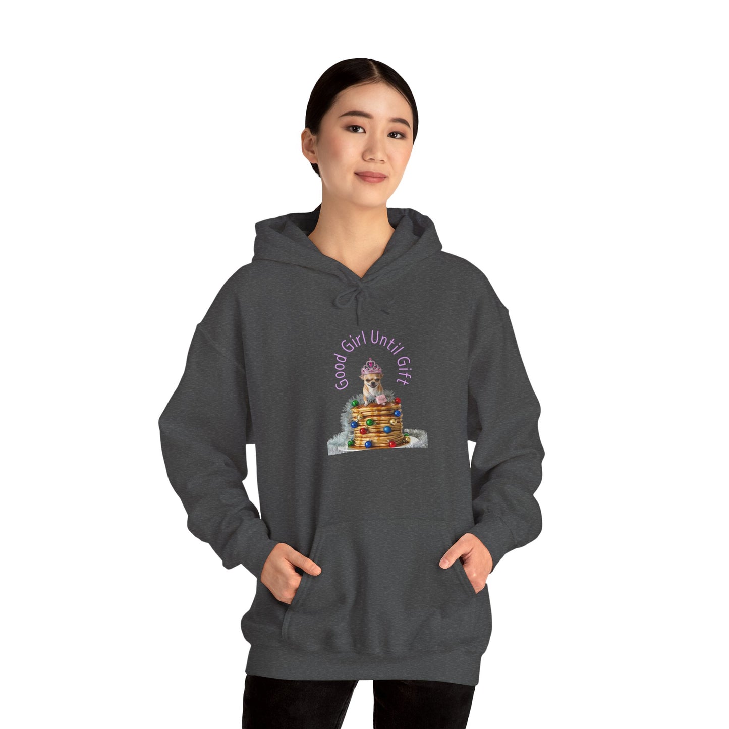 Christmas 'Good Girl' Hoodie - Cute Stack of Pancakes, Graphic Tee, Holiday Gift