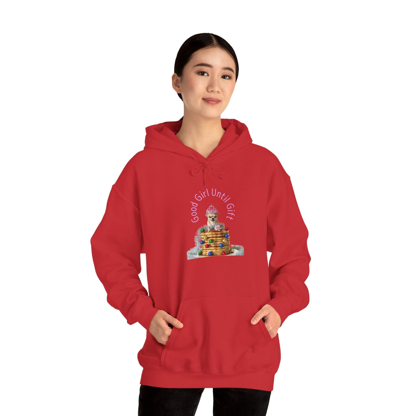 Christmas 'Good Girl' Hoodie - Cute Stack of Pancakes, Graphic Tee, Holiday Gift