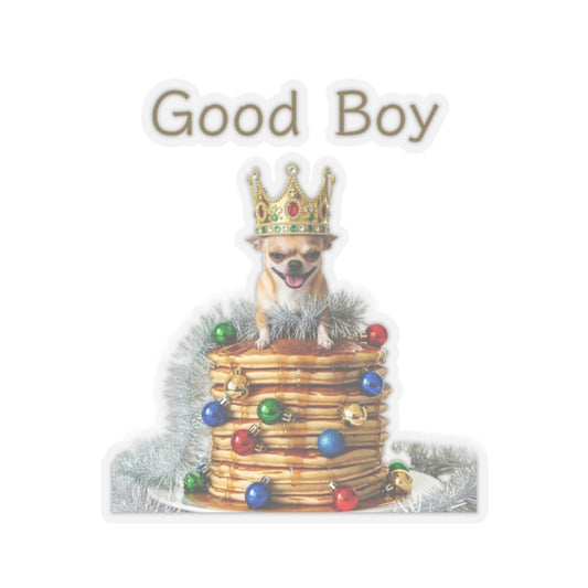 Good Boy Dog Crown Pancake Stack Sticker | Kiss-Cut Vinyl