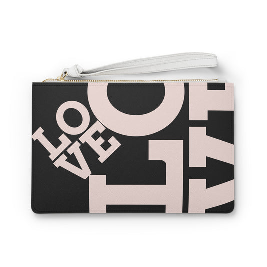 Chic Love Clutch Bag, Stylish Wristlet, Perfect for Date Nights, Gift for Her, Minimalist Fashion Accessory, Travel Companion
