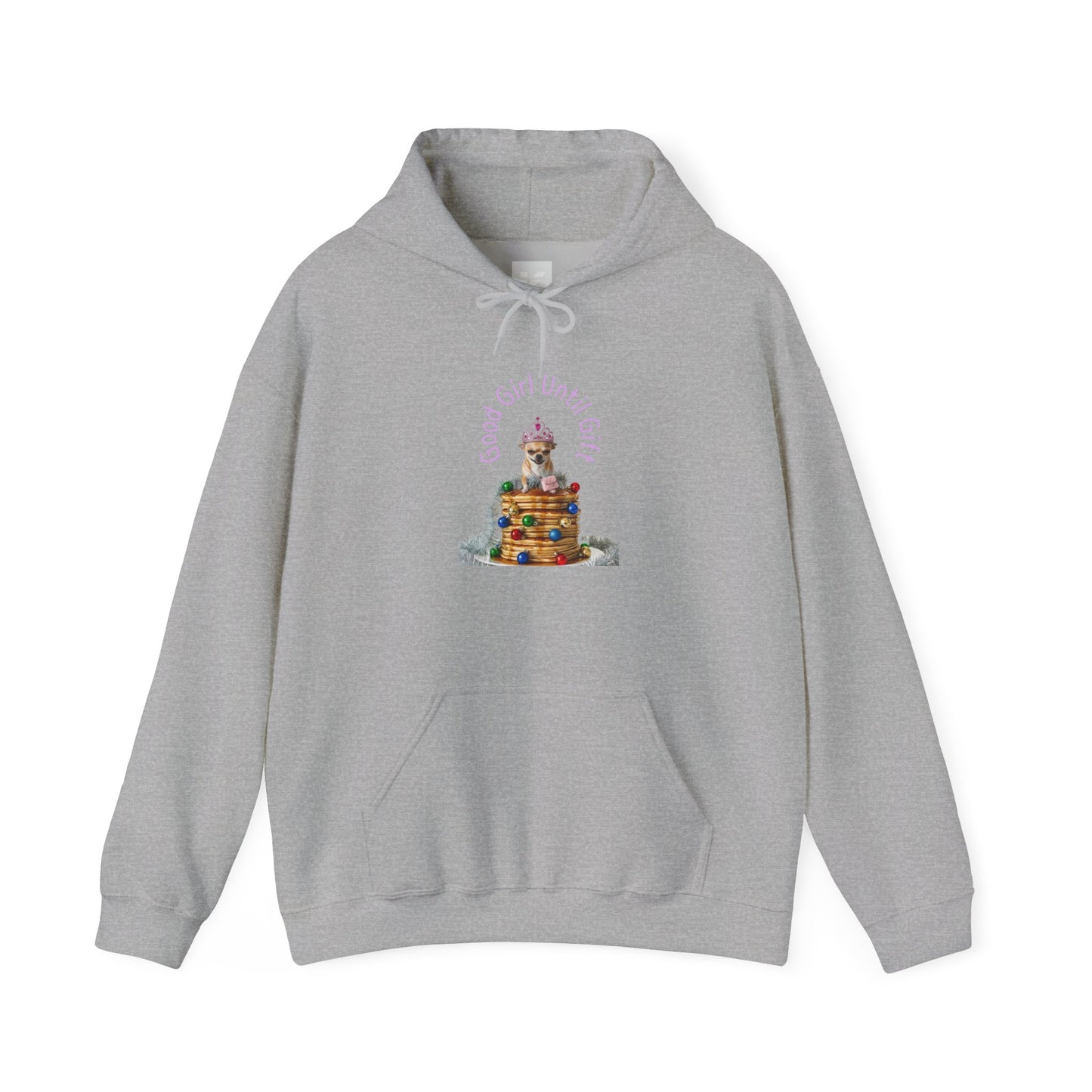 Christmas 'Good Girl' Hoodie - Cute Stack of Pancakes, Graphic Tee, Holiday Gift