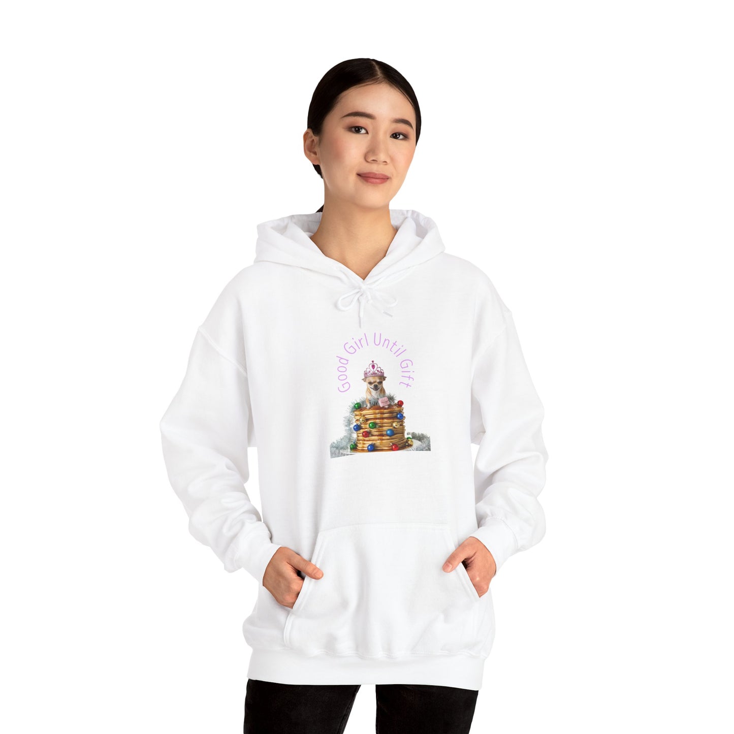 Christmas 'Good Girl' Hoodie - Cute Stack of Pancakes, Graphic Tee, Holiday Gift