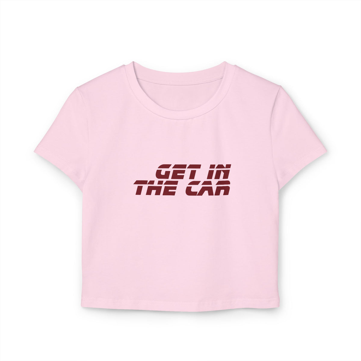Get In The Car tee | cropped graphic top, retro bold text